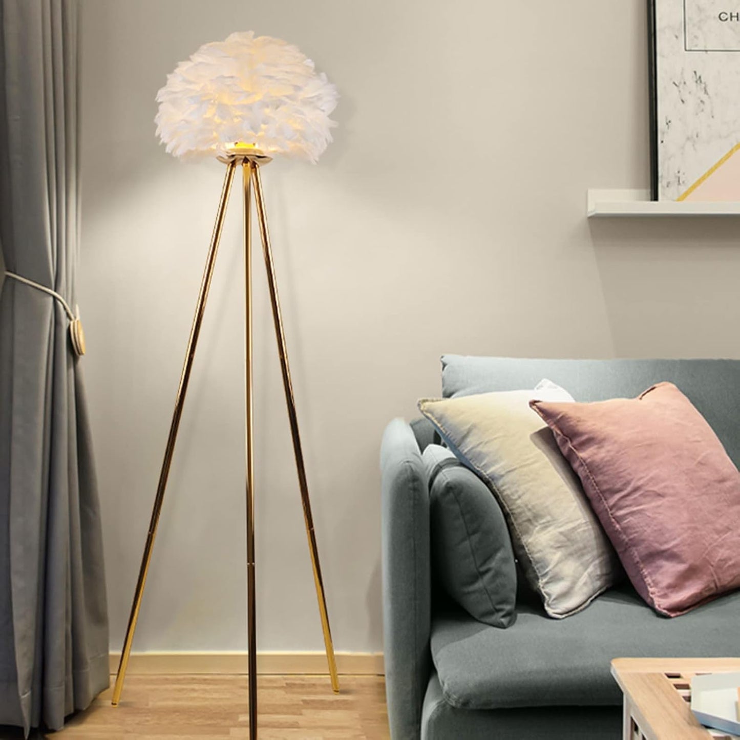 Lampe avec trépied design nordique créatif, luminaire décoratif d'intérieur